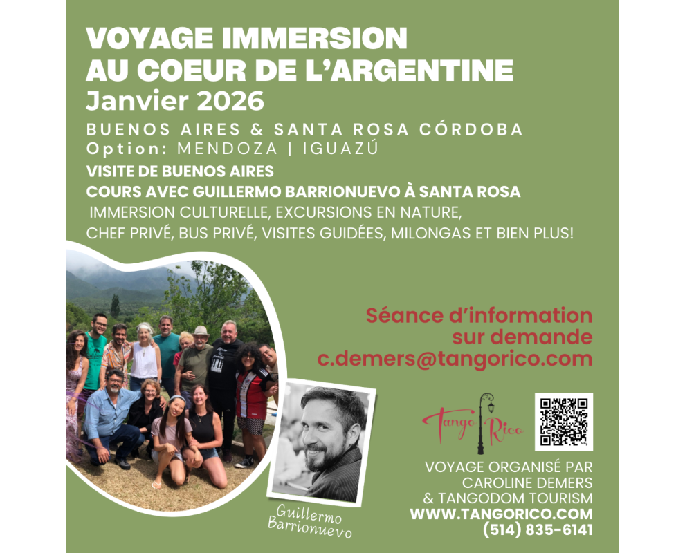 Voyage immersion tango, culture et nature Argentine 2026 